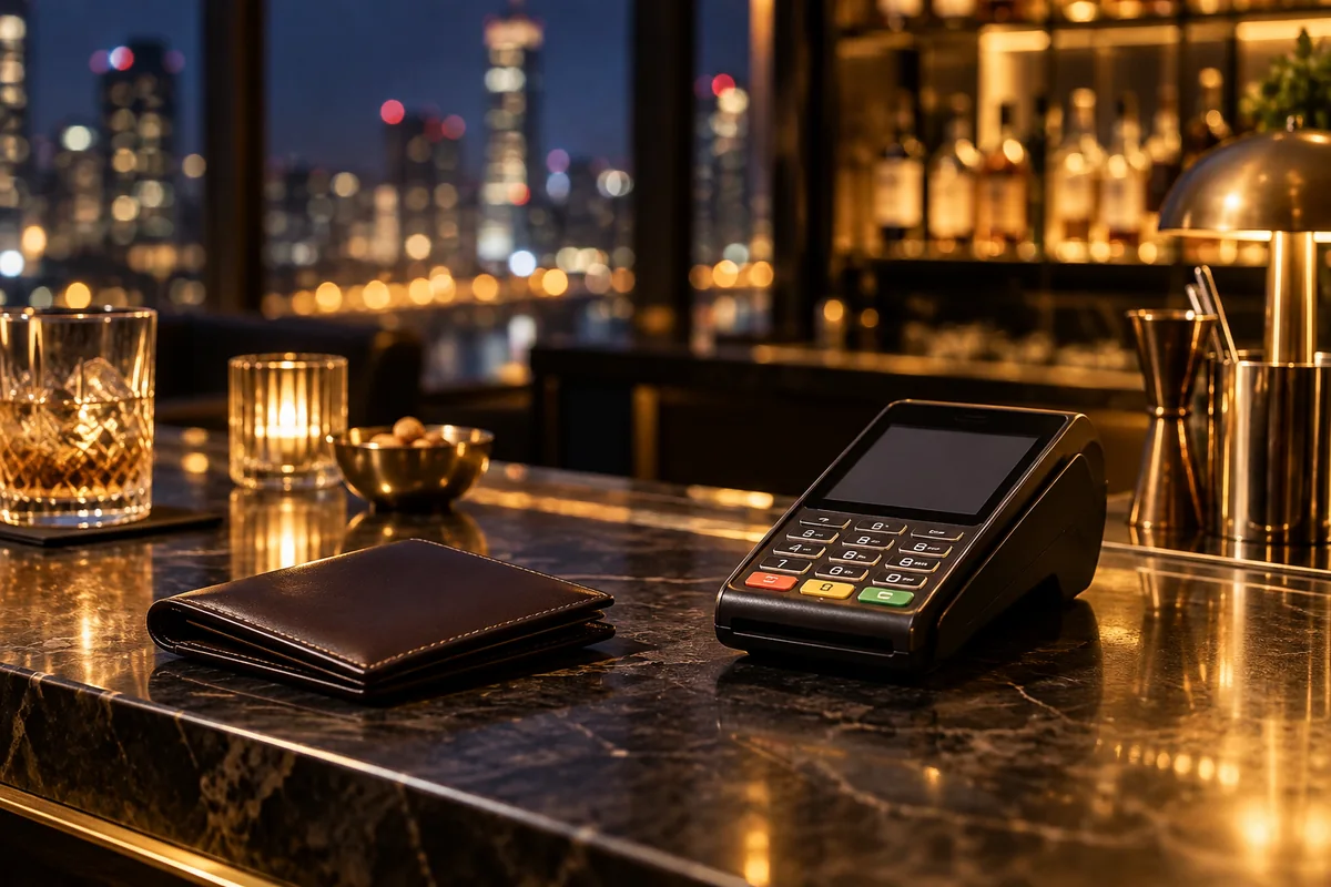 バーは現金とカードどちらが使える？支払い方法の確認ポイントを表現したAI生成イメージ（架空の風景）