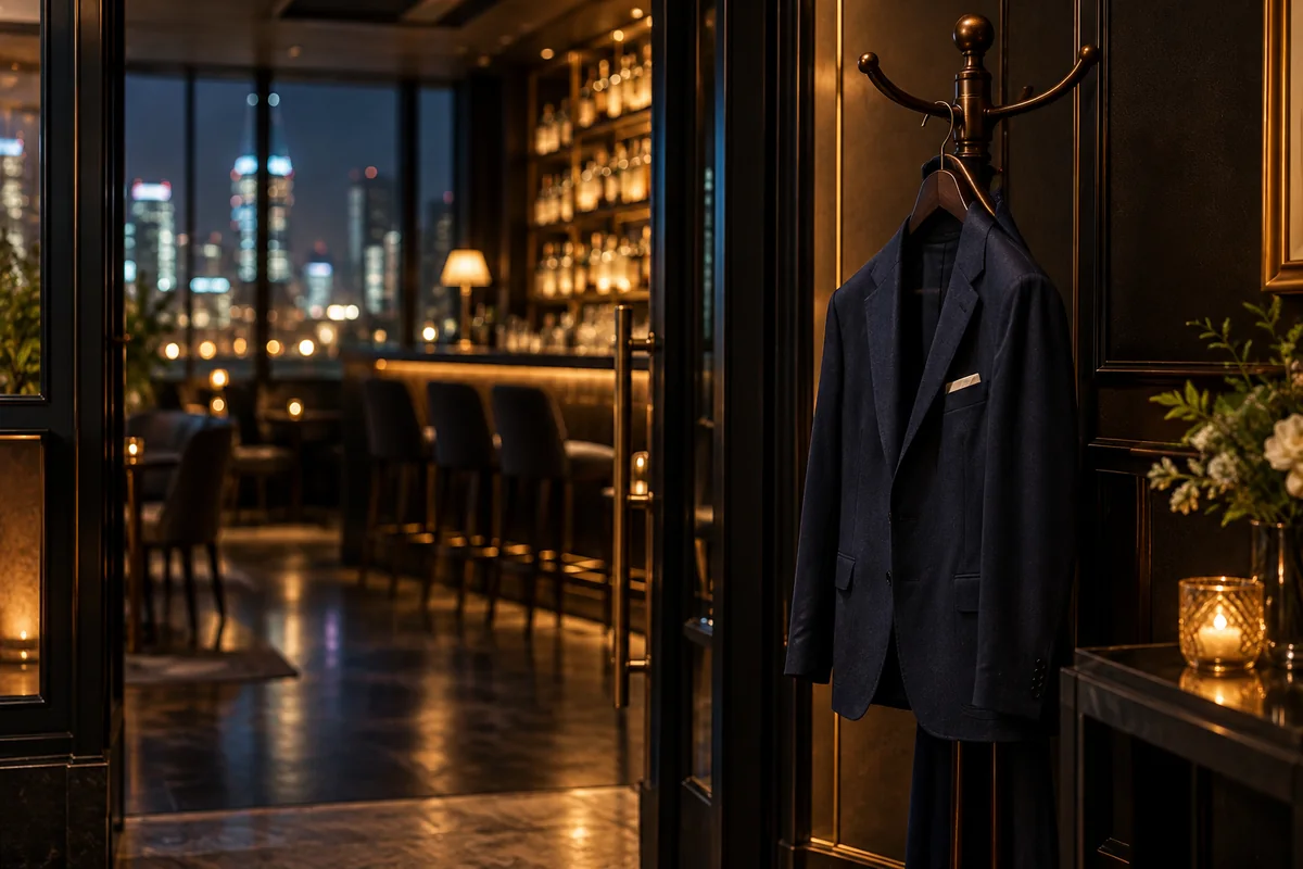 バーの服装はどう選ぶ？店の雰囲気とドレスコードの確認方法を表現したAI生成イメージ（架空の風景）